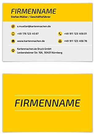 100 x Visitenkarten individuell Business Karten 300g/qm 85 x 55 mm - Taxi Fahrt