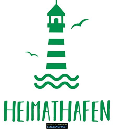 CLICKANDPRINT Aufkleber » Heimathafen Leuchtturm, 130x112,6cm, Hellgrün • Wandtattoo/Wandaufkleber/Wandsticker/Wanddeko/Vinyl