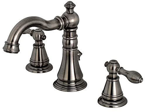 Kingston FSC1974AL Widespread Bathroom Faucet, Black Stainless