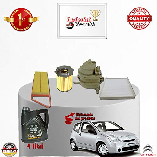 KIT TAGLIANDO FILTRI + OLIO C2 1.4 HDI 50KW 70CV DAL 2007 -> 2010