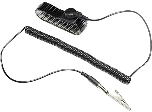 TRU Components WristME-SET-4-305-K ESD-Handgelenkband Schwarz inkl. Erdungskabel Druckknopf 4 mm, Krokodilklemme