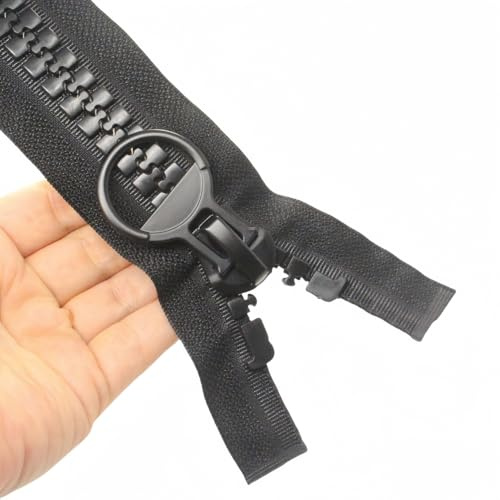 YaHoGa 60 cm #20 Super Large Separating Giant Plastic Zippers for Sewing Tents Coats Overcoats Down Jackets Boat Cover Canvas Heavy Duty Huge Resin Vislon Zippers (24 Inch Black)