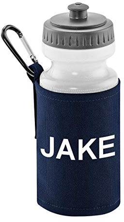 Workwear World Personalised Gym, Running, Sports & School Clip On Water Bottle Holder & 0.5L Drinks Bottle Set With Name Printed On