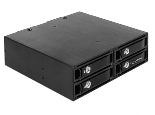 DELOCK 47233 13,35cm 5.25Zoll Wechselrahmen für 4 x 6,35cm 2,5Zoll SATA/SAS HDD/SSD 12 Gb/s
