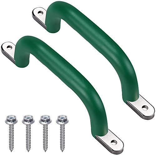 SELEWARE Haltegriffe aus Metall 245 mm Sicherheitsspielgriffe Handläufe, Handgriffe für Griffe Zubehör Draußen Spielzeug Baumhaus Spielhäuser, Playground Swing Set Safety Zubehör Griffe 2 Stück