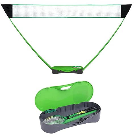N/T Tragbares Badminton Netz Set Tennisnetz Faltbares Federballnetz Klappbares Outdoor Trainingsnetz Volleyball-Tennisnetz Mit Badmintonschlägerständer Für Den Innenhof Im Freien
