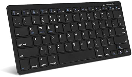 Combrite Teclado Bluetooth ultrafino compatible con iPad de 10.2 pulgadas, iPad Air, iPad de 9.7 pulgadas, iPad Pro/iPad Mini, iPhone y otros dispositivos habilitados para Bluetooth, incluyendo iOS,