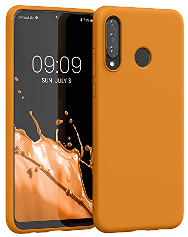 kwmobile Hülle für Huawei P30 Lite TPU Case - Handyhülle unterstützt kabelloses Laden, Flexible Schutzhülle, gummiertes Cover in Apricot
