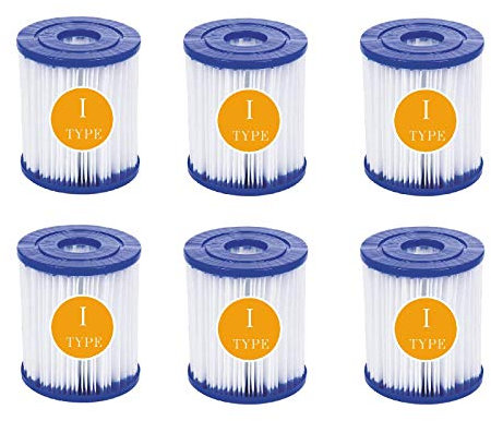 QIOO Filterkartuschen Gr. I,Zuhause 58093 Filterkartuschen Größe 1,Pool Filter Typ I,für Whirlpool Ersatz Filter Kartusche,8,0 x 9,0 cm (6 PCS)