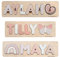 Personalized Name Puzzle with Pegs, Baby Shower Gift, Wooden Montessori toys with Shapes, Newborn Nursery Decor, Custom Name Signs for kids, Busy Board