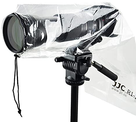 JJC - Housse de Pluie pour Appareil Photo, Protecteur de Manteau de Pluie imperméable pour Appareil Photo Reflex numérique Canon Nikon Sony avec Objectif jusqu'à 45 cm de Long (2 pièces)