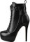 Only maker Plattform Lace Up Ankle Boots with Metal Chain High Heels Stilettos Black EU 42
