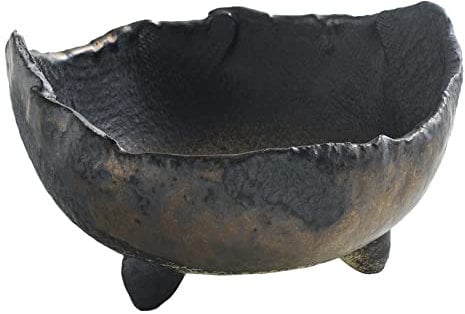 Wazakura Banko Series Bonsai Schale, japanisch, handgefertigt, rustikal, halbmondförmig, 12 cm, hergestellt in Japan, dekorative Blumenvase, unglasierte Zimmerpflanzenschale – Schwarz und Braun