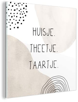 MuchoWow Glasbild Glasfoto Wandbild Bilder Deko 20x20 cm Pastell - Essen und Trinken - Zitat