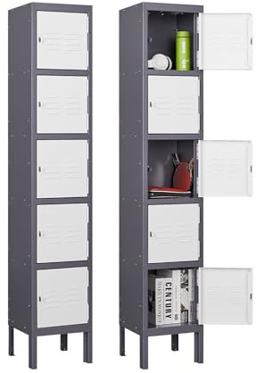 Metallspind Schließfachschrank Mehrzweckschrank Umkleideschrank Metallschrank Spind Lockers Fächerschrank Lagerschrank Wertfachschrank Garderobenschrank Stahlblech Pulverbeschichtung 168x30.5x30.5cm