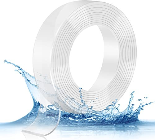 hvoolee Double-Sided Adhesive Tape Extra Strong Tape: Nano Transparent Washable Double Sided Removable Adhesive Strip Reusable Super Glue for Carpet, Photo Wall, Kitchen, Outdoor (3 m x 3 cm x 2 mm)