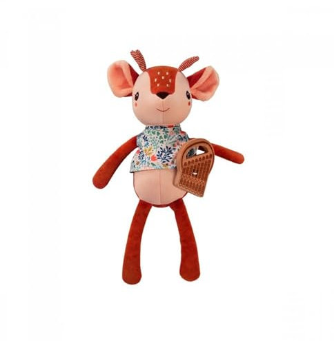 Lilliputiens - Peluche musicale - Stella le faon – Jouet sonore pour apaiser et éveiller bébé dès la naissance - Avec mélodie douce et flûte de Pan en bois – Cadeau de naissance idéal – 83391