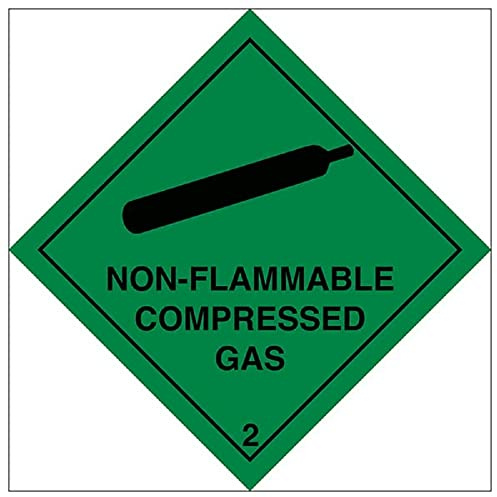 V Safety Hazard Diamond – nicht brennbares komprimiertes Gas, 300 x 300 mm, magnetisches Sicherheitsschild