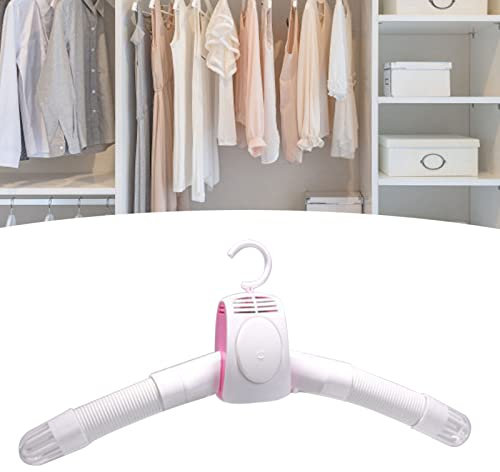 Yctze Secadora de Ropa Portátil, Secadora de Ropa Eléctrica de Viaje Colgador de Zapatos Inteligentes Colgador de Ropa Máquina Secadora Eléctrica para el Hogar Apartamento Hotel Viaje (Blanco Rosa)