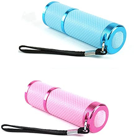 YYdsYQLQ 2 Pcs 87mm/3.42in Mini LED Torch LED Super Bright with 9 LEDs Colorful Pocket Torch Flashlight for Camping Hiking Outdoor(Without Batteries