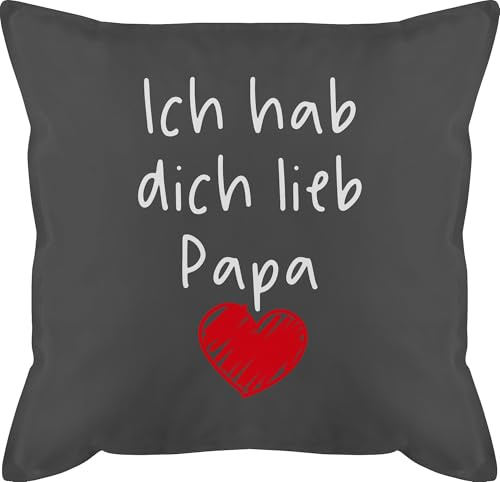 Shirtracer Kissen 50x50 - zum - Ich hab Dich lieb Papa Geschenk Papas I - 50 x 50 cm - Grau - Vatertagsgeschenk Herrentag Sohn mit füllung Vatertagsgeschenke herrentagsgeschenk papatag