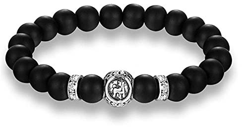 CAZARU 12 Konstellationen Galaxie Sternzeichen Natur 8 mm mattschwarze Steinperlen Armbänder Vintage Stier Konstellation Stretch-Armbänder Weihnachten