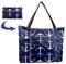 Rayson Faltbare Strandtasche Damen mit Reißverschluss Groß 46x10x43 cm Sommertaschen Badetasche xxl Familie Handtasche Shopper(Ancora blu,S)