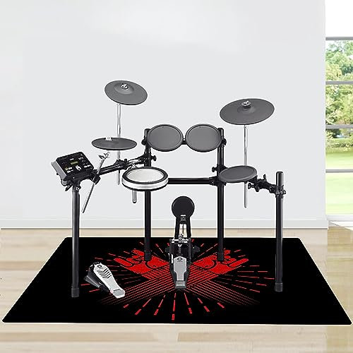 YEMELI Tapis pour Batterie Antidérapant, Tapis De Tambour Insonorisé, Tapis Professionnel Rectangulaire de Jazz, pour Grosse Caisse Claire et Autres Instruments de Musique -H-120 x 100 cm