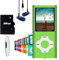 Hotechs MP3-Player/MP4-Player, 32 GB Speicherkarte, Schlankes Design, Digitales LCD-Display, 1,8 Zoll Display, FM-Radio, Grün
