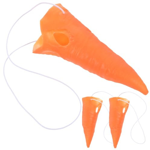 DIKACA 3St Karottennase the hallow halloween tragbare Schneemannnase Clownkostüm Schneemann-Requisite Karneval Versorgung Rettich Make-up-Kostüm-Requisiten Werkzeug Vinyl