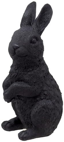 Hase Sitzend Schwarz Beton Groß Oster Deko Tischdeko 17cm Hoch