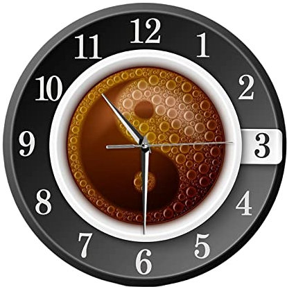 kowaku Moderne Kaffeetassen-Uhr, stilvolles Design, leise Bewegung, 30 cm