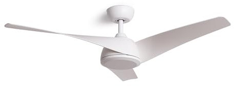 TECHBREY Ventilador de Techo Silencioso Eubea 132cm Motor DC Blanco Mando a Distancia Sin Luz No Blanco