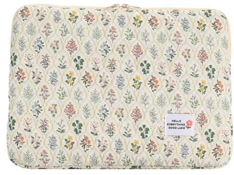 Lightweight Cute Floral Print Laptop Bag - Beautiful Flower Pattern Case for Notebook Computers