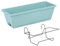 ＡＷＨＡＯ Jardinière Suspendue Rectangulaire en Plastique Solide avec Trous de Drainage, 50x19x15cm, Cyan, Inclus Cadre Métallique pour Balcon