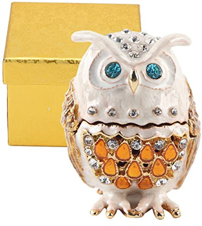 lvifloae Eule Mini Schmuck Schmuckschatulle Aufbewahrung Schmuck Display aufklappbare Schmuckschatulle Ring Halskette Clip Legierung Diamanten