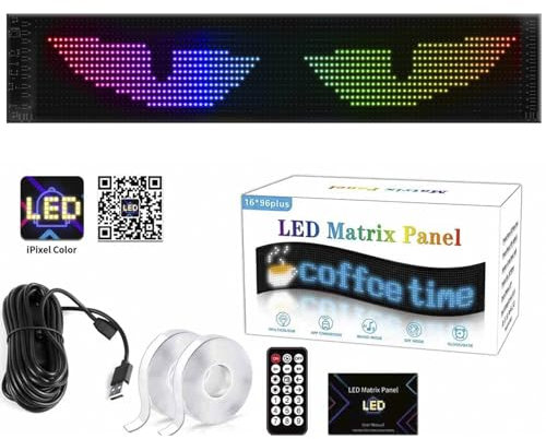 LED Augen für Lkw und Auto, Devil Eyes, Großer Programmierbarer Flex LED Display Auto, DIY Auto Dynamische LED Smart Bunte Augenlampe Soft Screen (192 x 898mm)