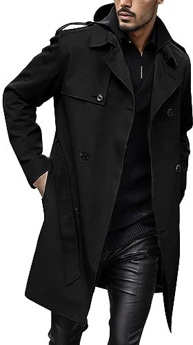 TYUIOP Hooded Boys Winter Coats Mens Jacket Trench Coats for Men UK Walking Jackets for Men UK Winter Warm Mens Duster Coat ski Jacket Weight with Concealed Hood