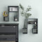 Buzaza Wandregale 2 STK. Hochglanz-Grau 50x15x50 cm Wand Regale Wandregale Regale FüR WäNde Wandboard Regale Wohnzimmer Holzwerkstoff
