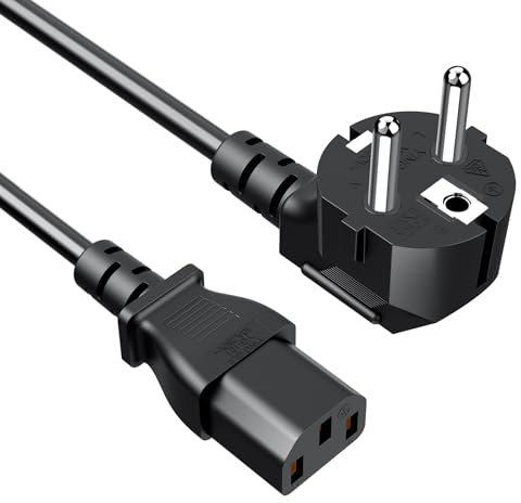 Cavo di Alimentazione PC 2 m, Cavo di Alimentazione IEC C13 per PC Schermo del Monitor del Computer LG Vizio Samsung TV Stampante Beamer Proiettore ION Pathfinder Guitar Amp Mackie Altoparlante ecc
