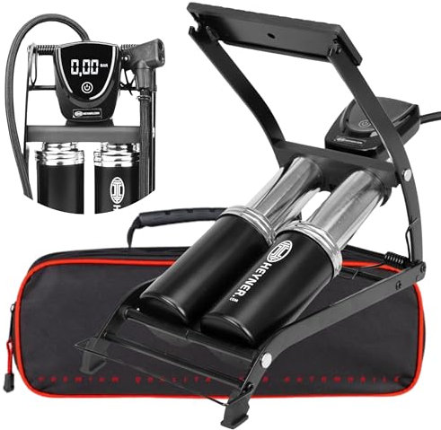 HEYNER PedalMax DTECH Digital Foot Air Pump Tyre Inflator Electric Precise Display 140PSI 10BAR H225020