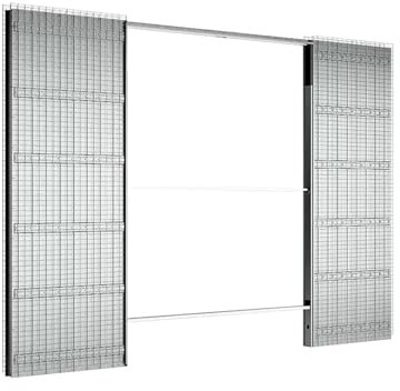 ALLINOX Controtelaio Per Porte Scorrevoli ANTA DOPPIA In Acciaio ZINCATO Per Intonaco Sistema Porta a Scomparsa 2 ANTE Telaio Salvaspazio H.210 Cm Muratura Da Interno MADE IN ITALY (800-800x105)