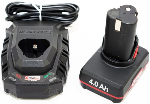 Parkside Bundle 12 V – 1 batteria da 4 Ah PAPK 12 B3 + 1 caricatore da 2,4 A PLGK 12 A3 – batteria per attrezzi (batteria da 4 Ah + caricatore)