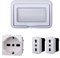 Kit Placca Scatola 504 Premontato IP55, 4 Moduli 1 Presa Schuko P40 + 2 Prese Bipasso, Compatibile Con Bticino Living, Colore Bianco, Placca Stagna Idrobox Incasso Da Esterno