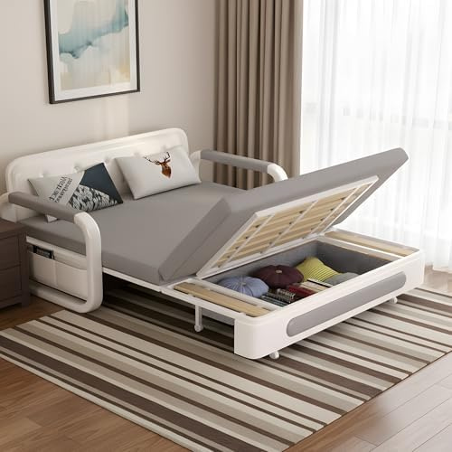 GildedGrove Space Saving Sofa Bed with Storage, Pull Out Couch Bed with Luxurious Foam Latex Mattress, 128 or 158 cm Wide, Compact for Flats & Small Apartments (128CM)