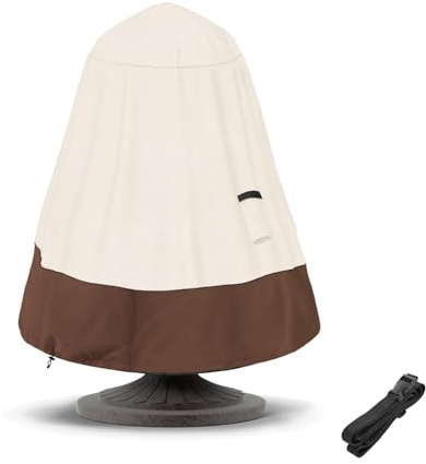 TACOMA Springbrunnenabdeckung, 132 cm D x 172 cm H, für den Außenbereich, 600D, robuste Gartenbrunnen, Statue, Schutzhülle mit Kordelzug, wasserdicht, winddicht, für den Winter, Beige und Braun