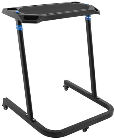 Schreibtisch Höhenverstellbar, Fitness-Schreibtisch mit Rollen, Becherhalter, Tragfähigkeit 50kg, Tischplatte 74x38 cm, Fahrrad Rollentrainer für Laufbänder, Trainingsräder, Heim-Fitnessstudios