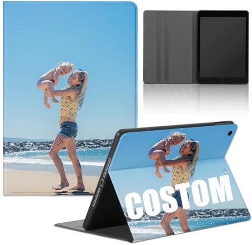 Xylota Personalisierte Hülle für iPad Air 5 Generation 10,9 2022/iPad Air 4 Generation 2020, SchutzHülle mit Bild Text Customized, Rücken Slim PU Leder Flip Smart Folio Tablet Cover mit Standfunktion
