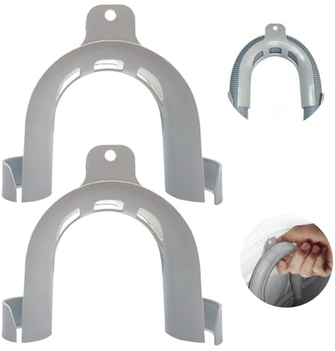 Ji liangli Set of 2 Drain Pipe Hooks, PVC Elbow Drain Pipes, Drain Pipe Elbows, Drain Pipe Brackets for Washing Machines and Dishwashers, Practical and Sturdy (Grey)