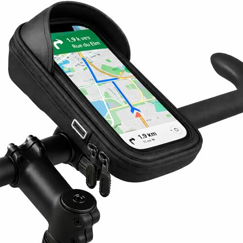 Support vélo Moto Trottinette Scooter Poussette pour téléphone Smartphone 5,5 à 8 - Sacoche étanche rotative 360° Guidon Phonillico®